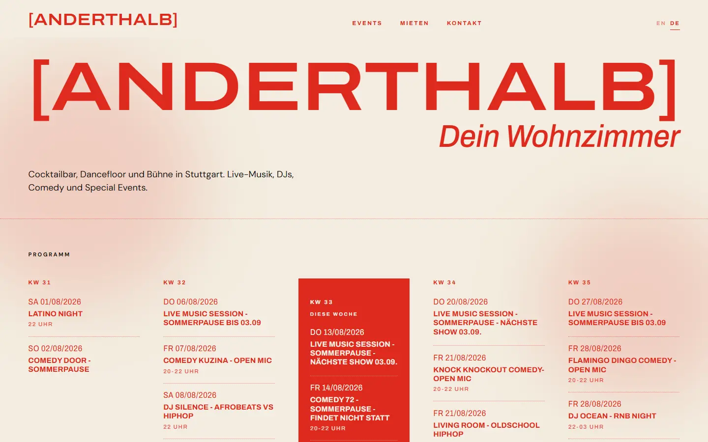 anderthalb Bar Referenz