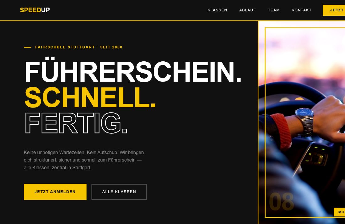 Vorschau des Fahrschul-Mockups