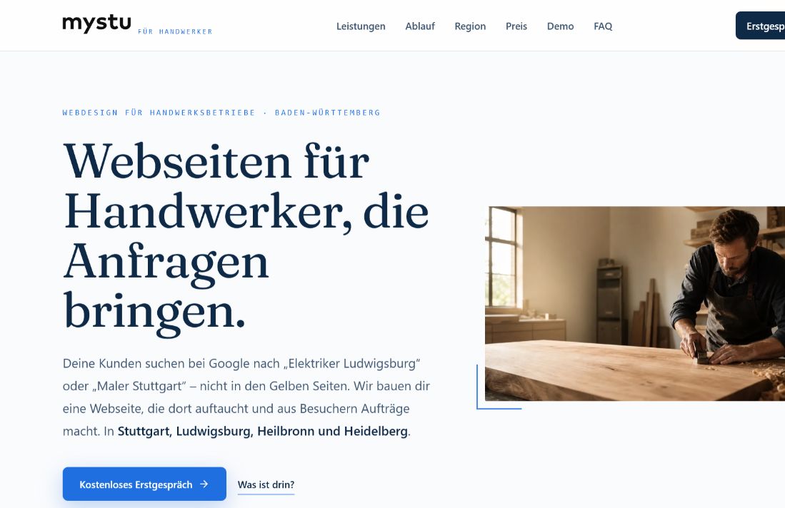 Vorschau der Handwerker-Webseite